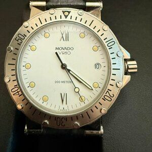 Movado VIZIO Swiss Mens Watch, 37mm, New Service, Original Strap-Excellent!